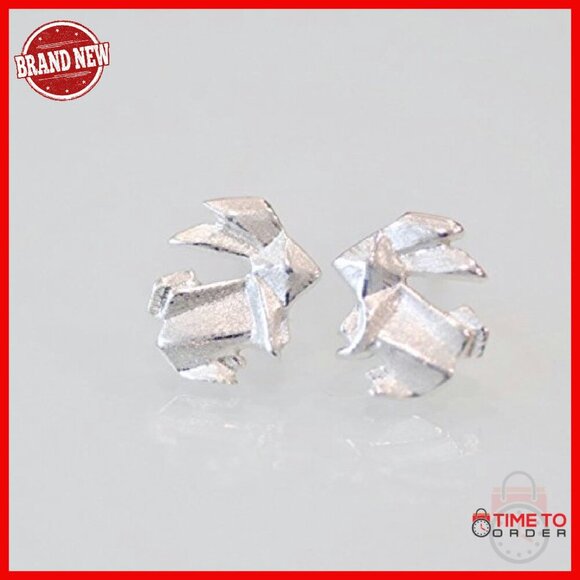 Origami Bunny Rabbit Stud Earrings Gold Finish | Desertcart  Sterling Silver Origami Bunny Stud Earrings 8mm x 10mm
